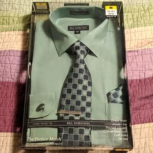 Bill Robinson Granite Green Dress Shirt in a Box l